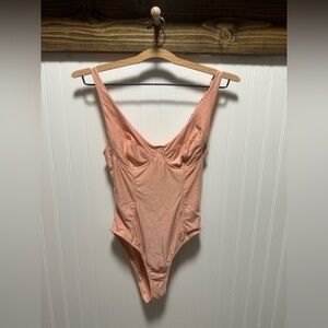 We are HAH x Free People NWT Eyes on Top Bustier Bodysuit in Copper Rose Sz M
